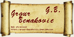 Grgur Benaković vizit kartica